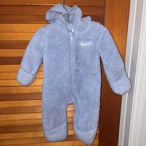 Nike Coverall Baby 6M Fleece Hooded Sherpa Cobalt Bliss Periwinkle Blue